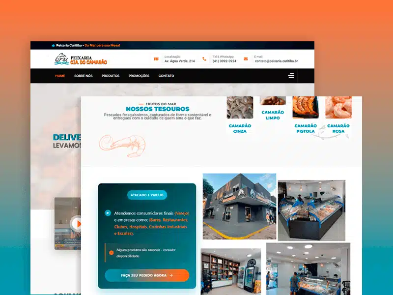 Criação do site da Peixaria Cia do Camarão