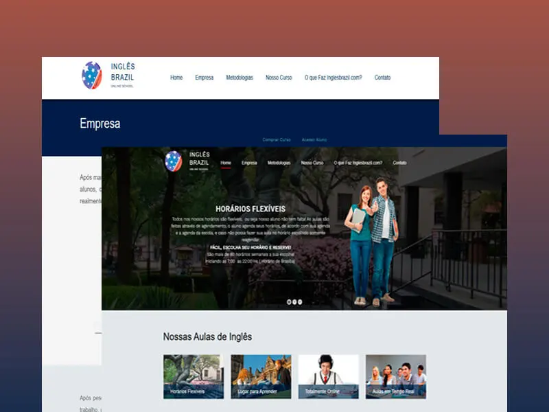 Site desenvolvido para empresa Inglês Brazil