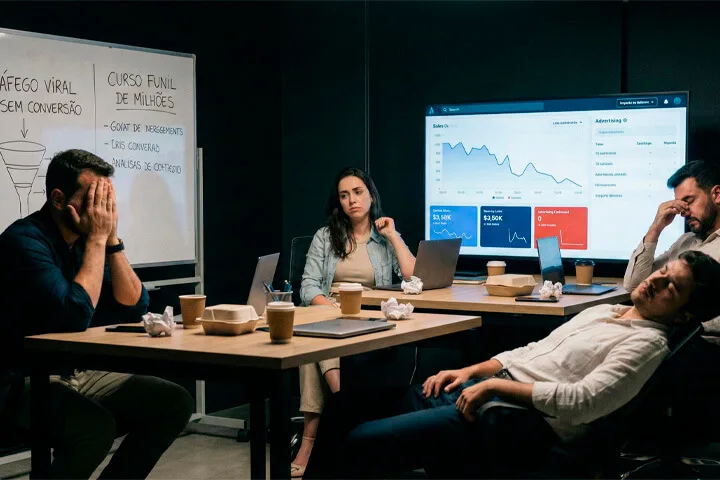 Empresarios frustrados sem vendas e criando estrategias para alavancar 2026