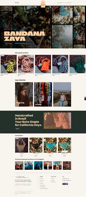Website Zaya Handmade Desenvolvido pela CWB Sites