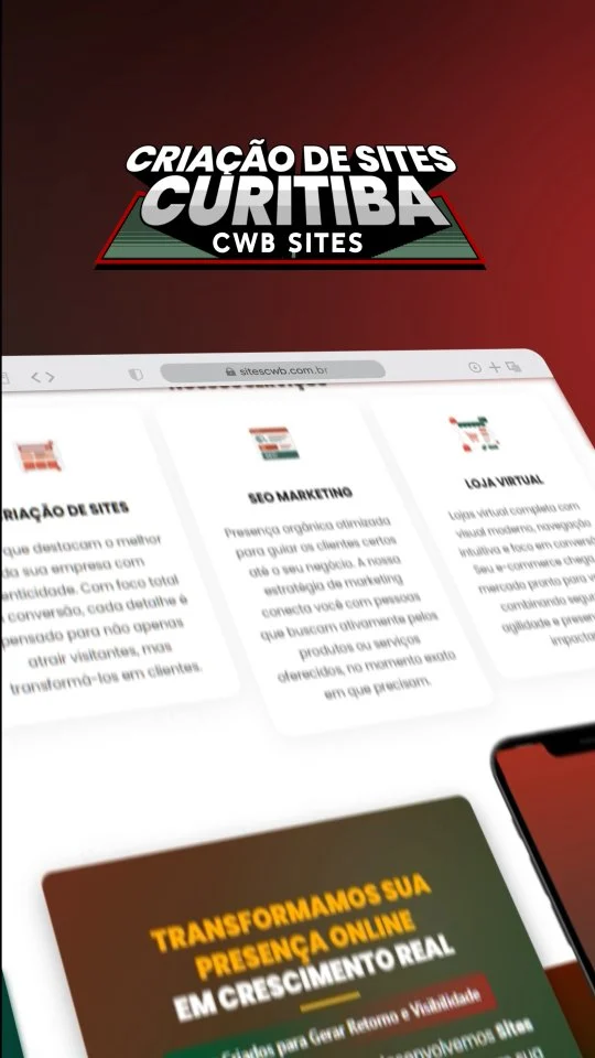 Sua empresa já está na internet?
Se ainda não, você pode estar deixando muitas vendas na mesa!Na CWB Sites, ajudamos empresas de Curitiba a se destacarem com páginas profissionais que atraem clientes e geram resultados reais.💻 Criamos sites estratégicos que falam pelo seu negócio e trabalham por você 24h por dia.
📈 Mais presença, mais clientes, mais vendas.👉 Entre em contato e leve sua empresa para o próximo nível!
(41) 99555-6440
www.sitescwb.com.br
Curitiba - Paraná#cwbsites #seomarketing #curitiba #criacaodesites #webdesigner